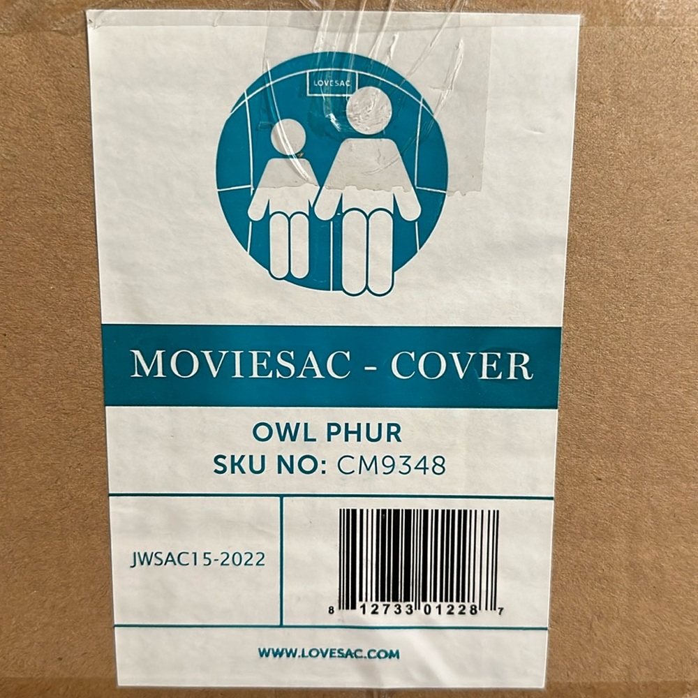 Cover only - Lovesac MovieSac cover in Owl Phur.